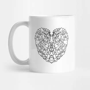 Abstract Design in Shape of a Lung Doodle Art Mug